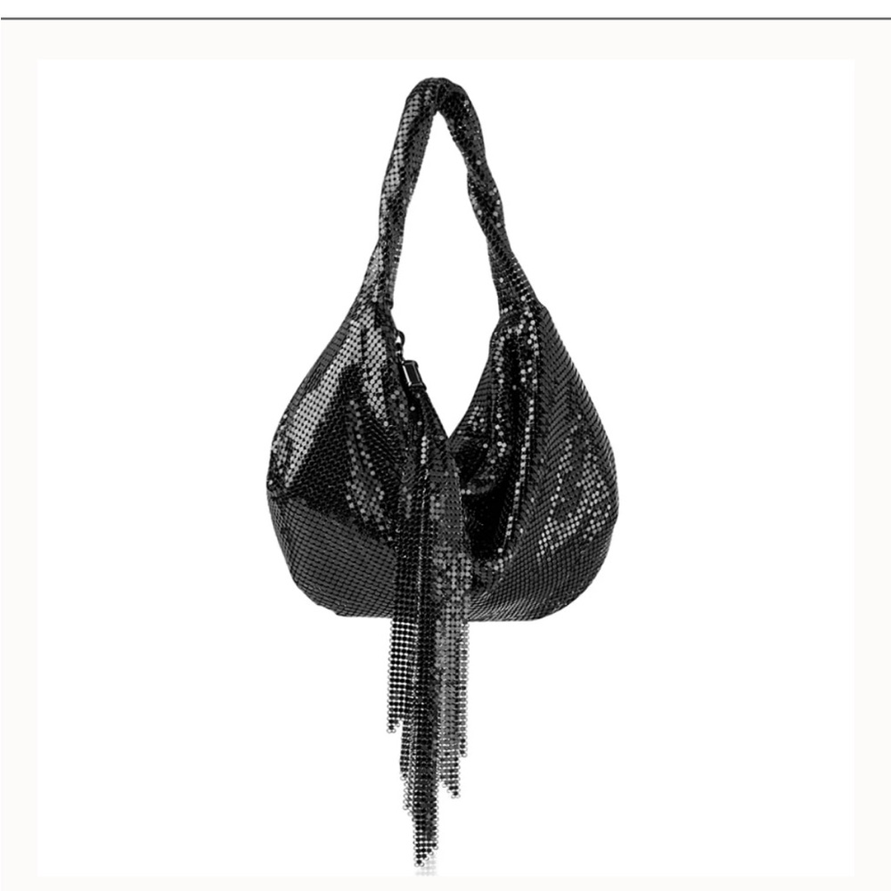 Whiting & Davis Marisol Twisted Hobo Handbag in Gunmetal